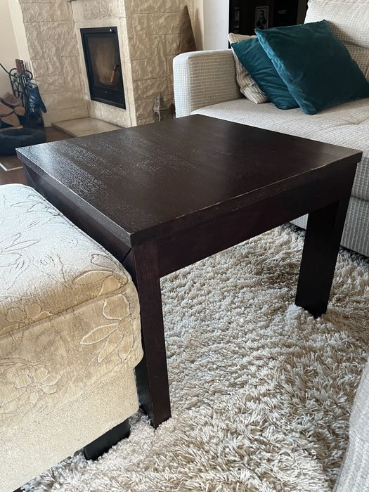 Stolik kawowy 60x60 drewniany ciemny brąz wenge venge