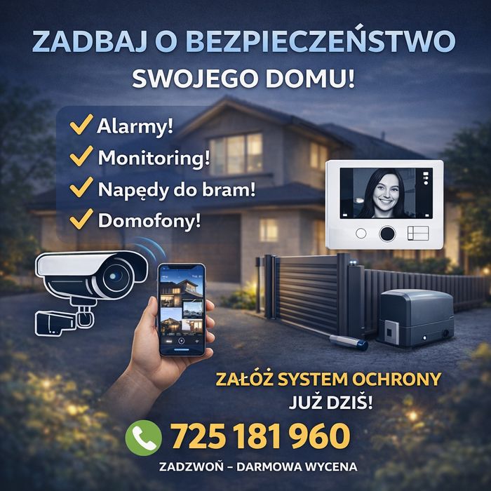 Monitoring | Alarmy | Wideodomofony | Napędy do bram – Montaż i serwis