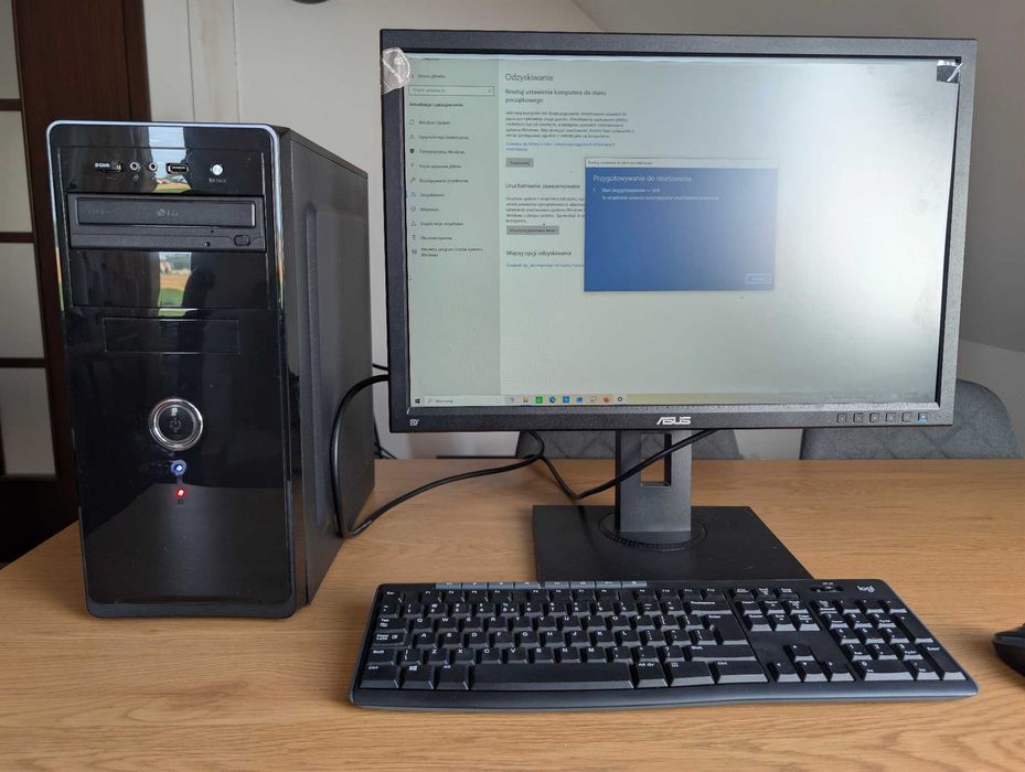 Zestaw komputerowy Intel i3-8100 | 12 GB RAM | SSD | ASUS 24" | Windows 10 | Gotowy do pracy