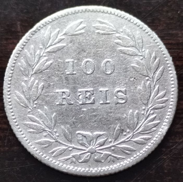Moeda Prata 100 Reis 1874 Data Muito Rara
