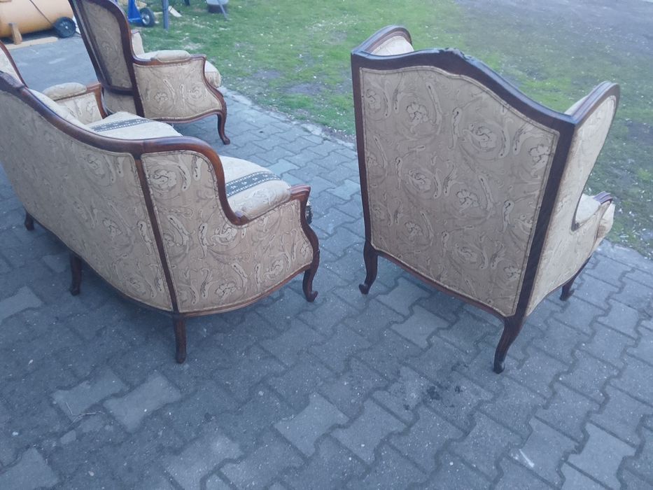 Piękny komplet sofa 2 ka i 2 fotele Ludwikowskie