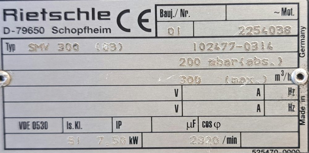 Pompa próżniowa Rietschle SMV 300, Becker VTLF serwis , gwarancja
