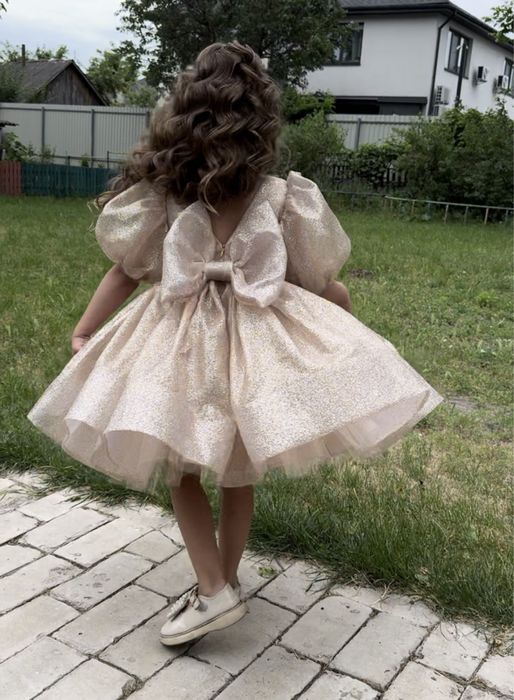 Сукня святкова золота срібна для дівчинки, випускне плаття