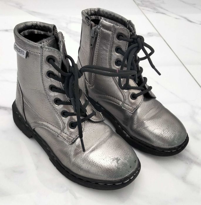Buty botki sztyblety Kappa 31 srebrne