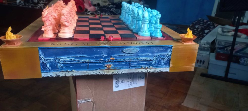 Mesa de Xadrez de Mortal Kombat em impressão 3D