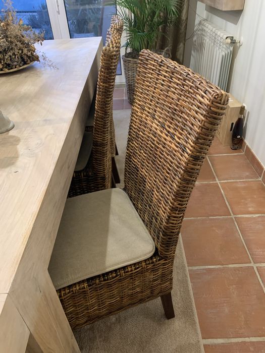 6 cadeiras de sala em verga