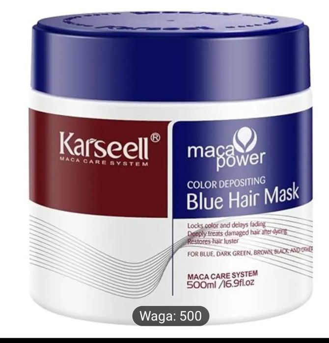Karseell MACA CARE SYSTEM maska do włosów z niebieskim  pigmentem