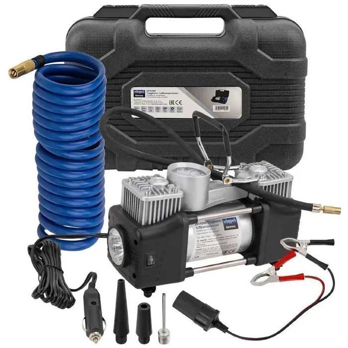 Автокомпресор (12В, 20А, 65л/хв, 7 бар) в кейсі Scheppach SCH-2014360