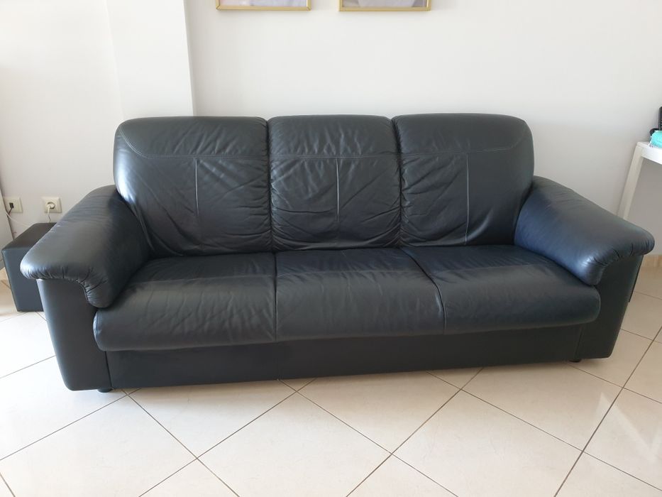 Sofà pele 3 lugares