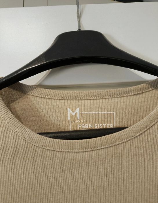 Bluzka prążkowana New Yorker FSBN Sister rozmiar M 2-pak czekolada/beż