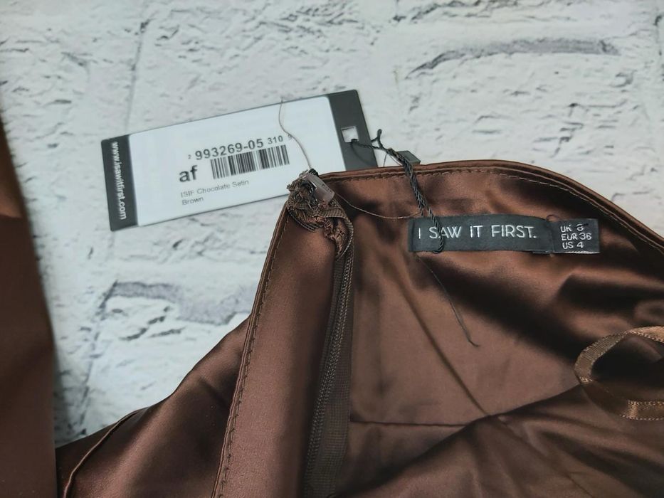 Шоколадна сатинова сукня I saw it first