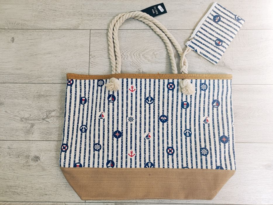 Torebka plażowa marynarska