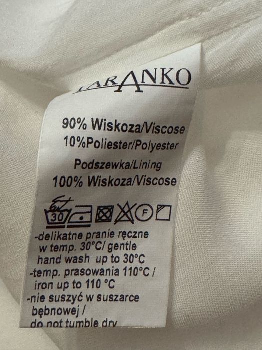 Taranko Elegancka wiskozowa sukienka w kolorze écru r. 38