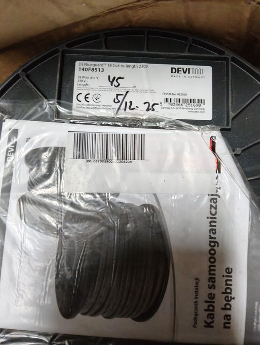 Kabel grzewczy danfoss samoregulujący 45m