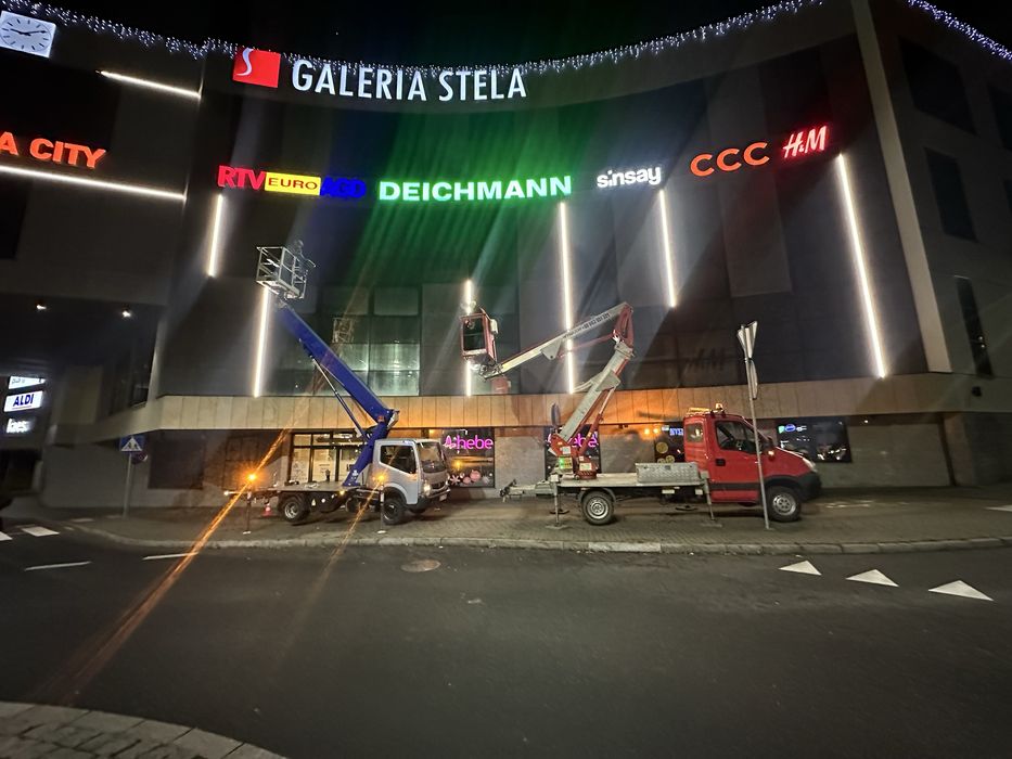 Wynajem podnośnika koszowego, zwyżka, zwyżki 27 oraz 18 metrow