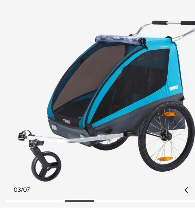 Przyczepka rowerowa wózek Coaster xt thule niebieska  nowa karton