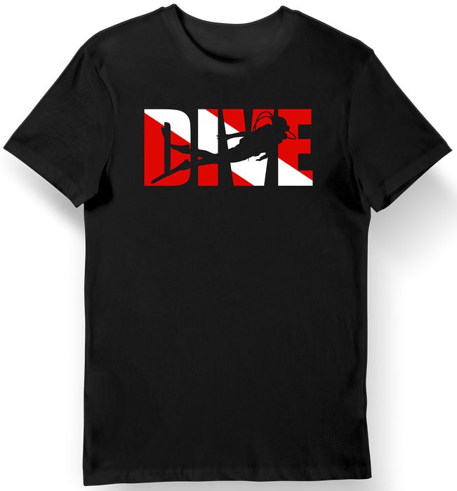 Koszulka męska dla nurka dive czarna XXL