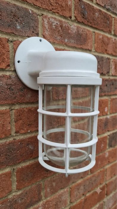Candeeiro de Parede Industrial “Jelly Jar” Branco – Estanque (Vapor-Proof)