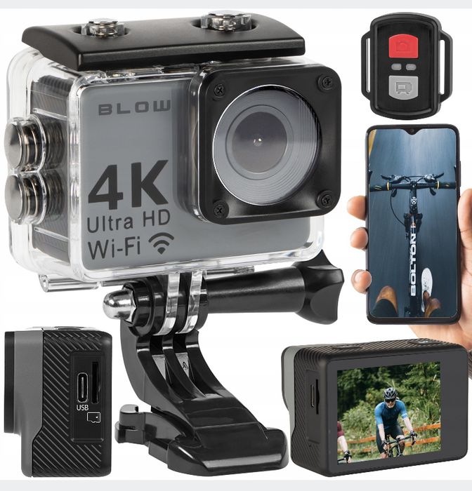 Kamera Sportowa GO PRO 4K WIFI Wodoodporna Mikrofon Akcesoria Prezent