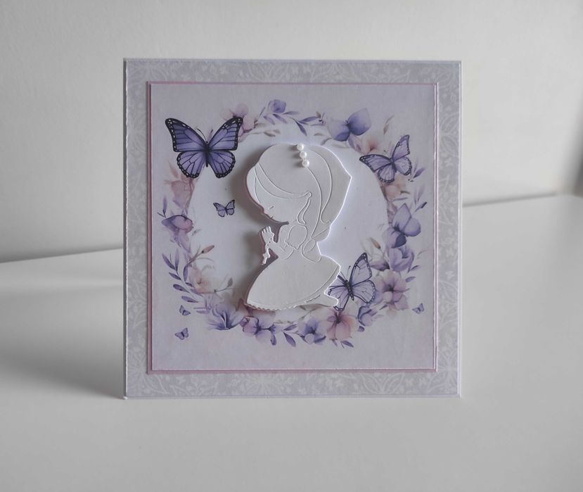 Kartka ręcznie robiona na Komunię Świętą