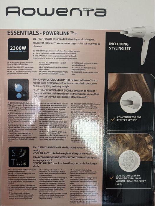 Secador de cabelo Rowenta Power line +, novo na embalagem