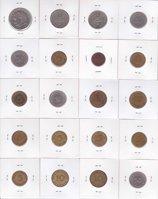 20 moedas Alemanha anos 40/50/60