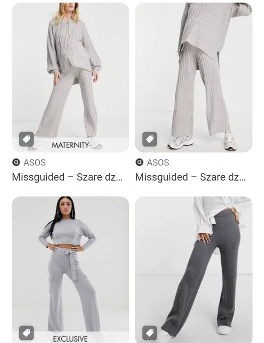 Szare spodnie prążek r42
