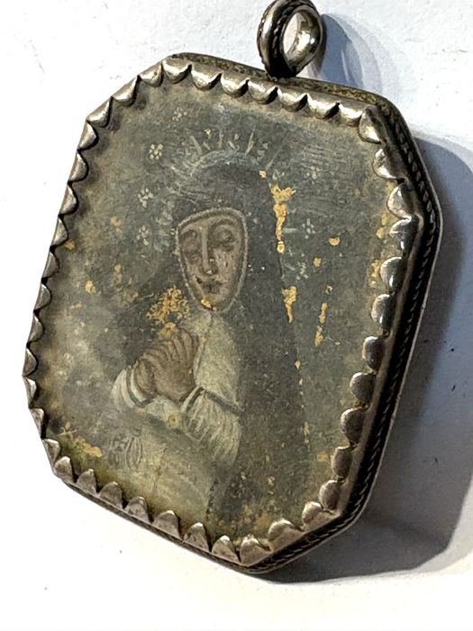 Magnífico relicário bifacial em prata -colonial espanhol do Sec XVIII