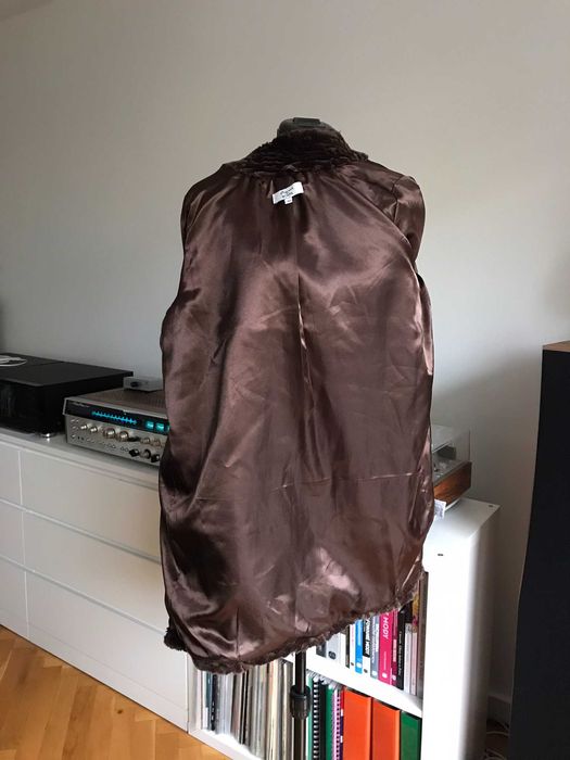 Brązowe futro płaszcz karakuły Scapa 38/40 classic faux fur coat