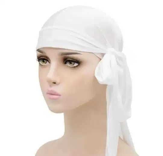 Durag biały chusta na głowę nakrycie czapka gangster rap USA