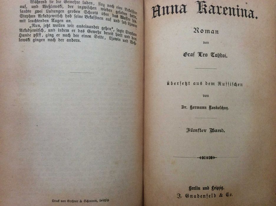 Ana Karenina. Romance do Conde Leão Tolstoi, 18??