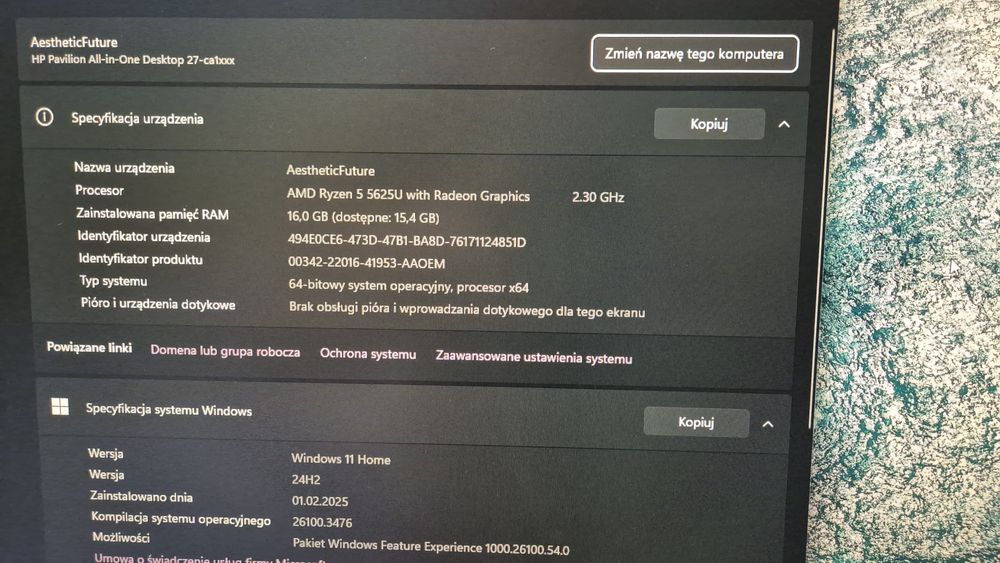 Komputer All in One HP Pavilion AiO Ryzen 5-5625U/16GB/512/Win11 White