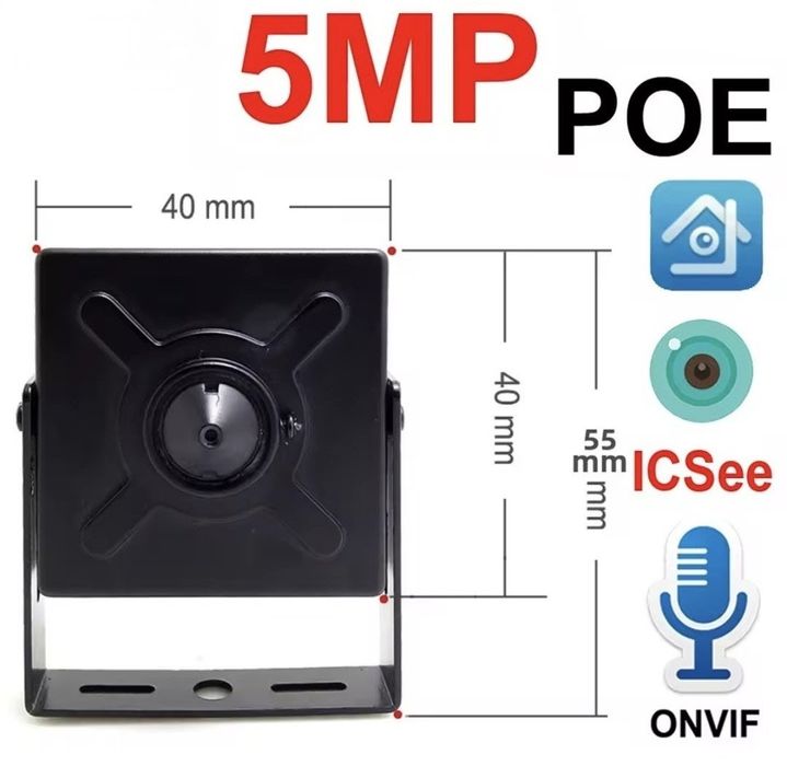 mini kamera IP POE 5mpx 3.7mm ONVIF ICSee  PC VMS