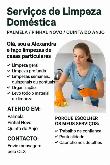 Servços de limpezas domestica , quinta do anjo , palmela ,pinhal novo