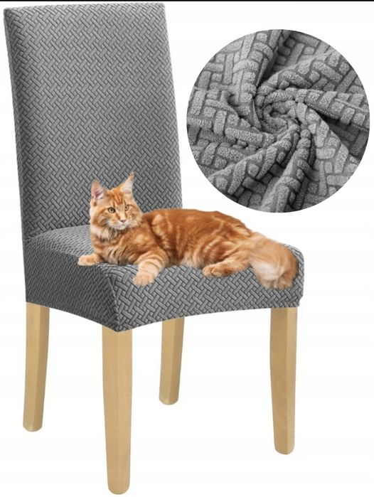 !! 4 NOWE pokrowce !! Uniwersalne szare odnowienie krzeseł szybko