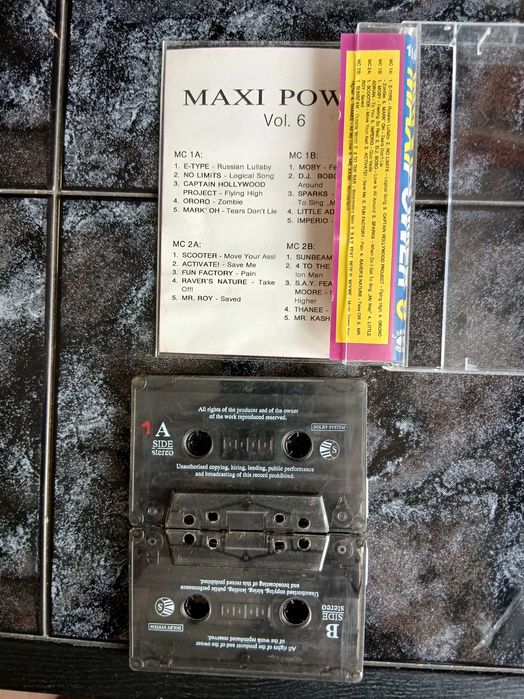 Maxi power Scooter,Mark Oh,Dj Bobo itd składanka kaseta