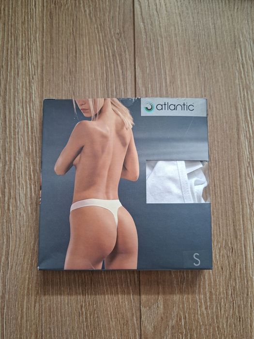 Stringi damskie Atlantic, rozmiar S, kolor biały