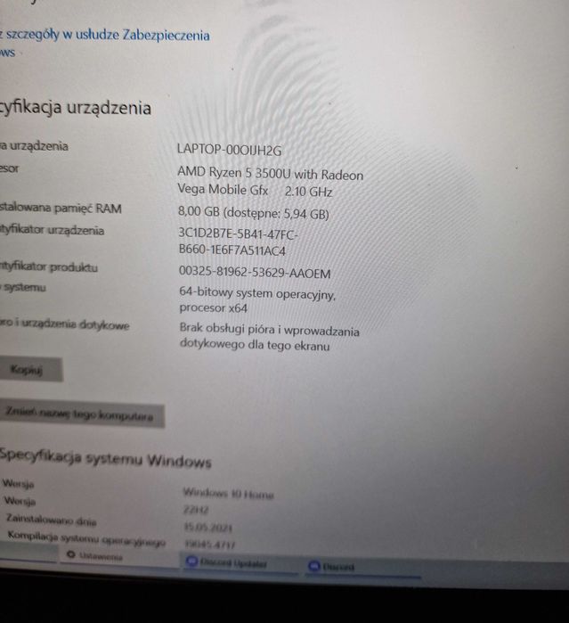 Laptop Asus ZenBook 14 UM431D 14 " AMD Ryzen 5 8 GB / 512