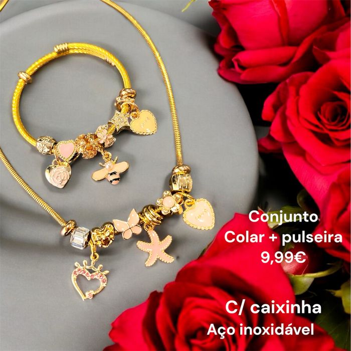 Colar+pulseira aco inoxidavel