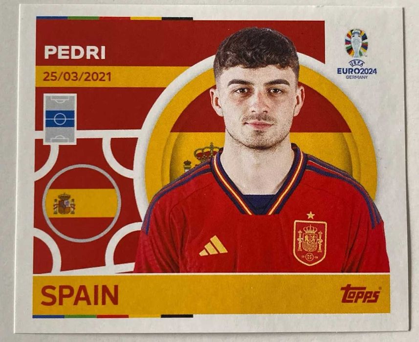 TOPPS UEFA EURO 2024 cromo ESP 12 PEDRI espanha