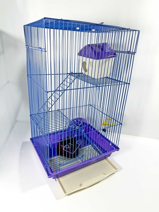 Клетка для хомяков трехэтажная 3B,фиолетовая,53х30х23см. Очень дешево!