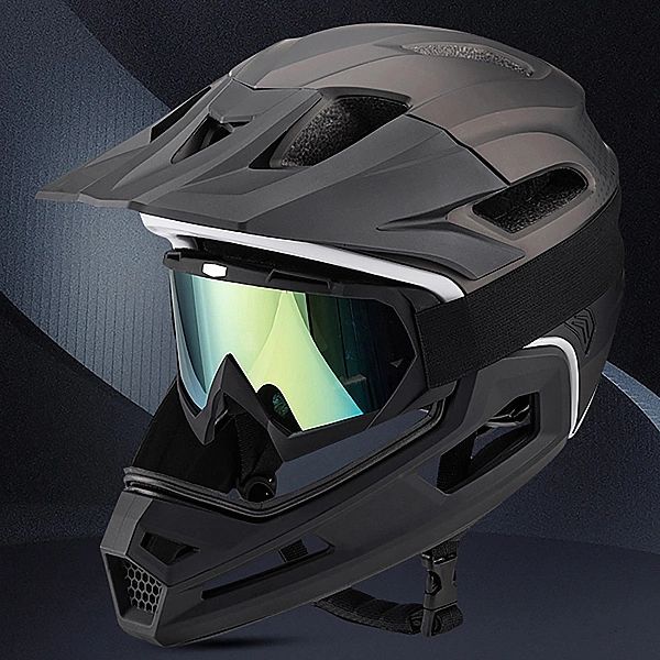 Kask rowerowy fullface Wozinsky z osłoną szczęki i odpinanym daszkiem