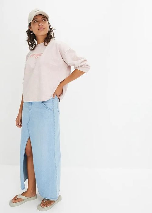 B.P.C bluza z nadrukiem z stylu used jasnoróżowa ^40/42