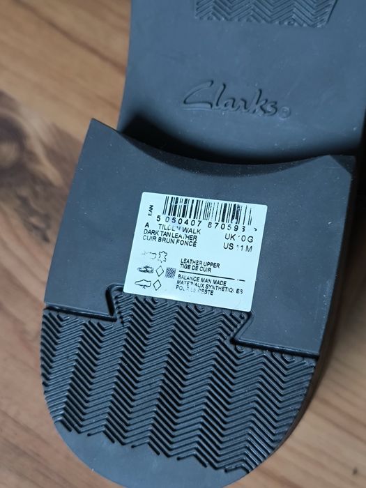 Clarks buty męskie eleganckie 44 1/2 brązowe półbuty skórzane soft