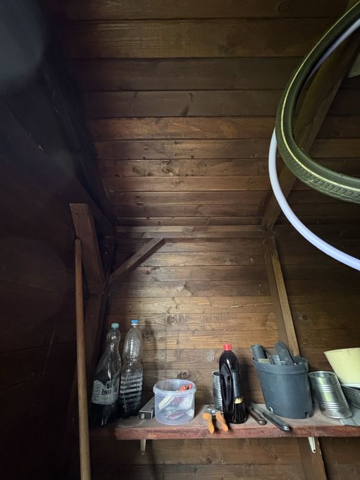 Drewniana altana, domek ogrodowy na narzędzia