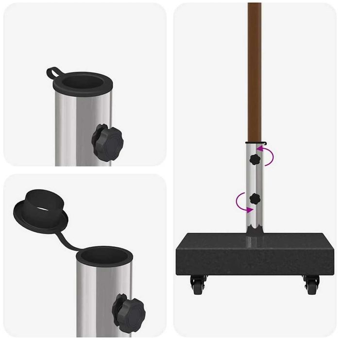 NOVO - Base para guarda-sol 45x25x8 cm granito preto