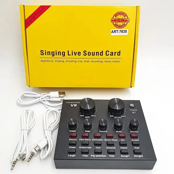 Наружная звуковая аудиокарта Live Sound Card V8 для мікрофона 7635: 289 ...