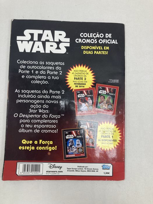 Caderneta Star Wars, Topps, Incompleta