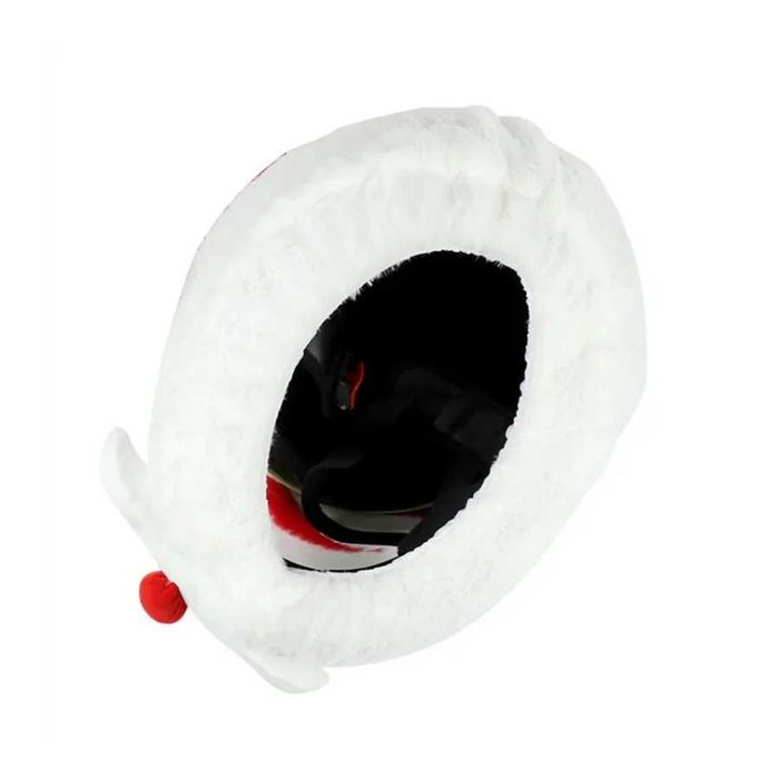 Gorro de Pai Natal com Barba para Capacete de Mota - Tamanho Único
