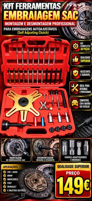 Kit ferramentas Embraiagem 149€. Oportunidade